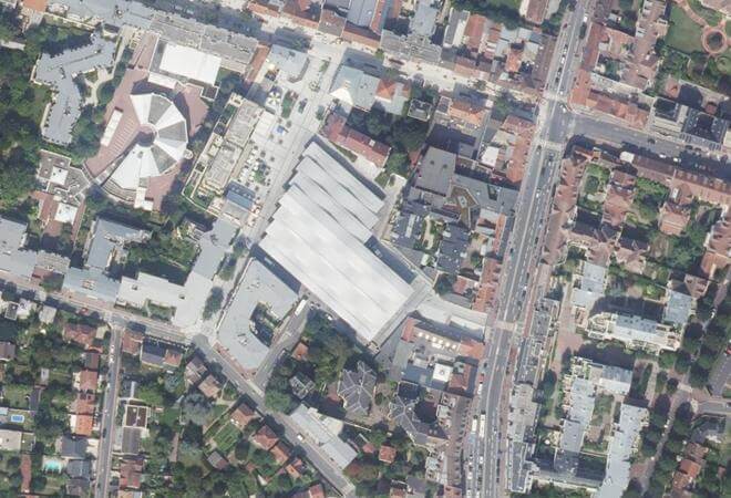 Vue aérienne Marché d'Antony, Antony