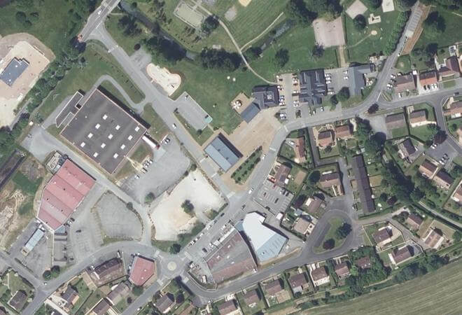 Vue aérienne Marché d'Arcisses, Arcisses