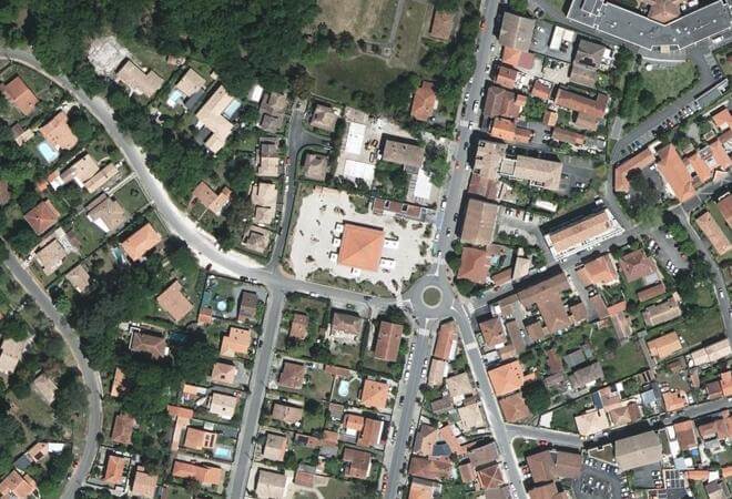 Vue aérienne Marché d'Arès, Arès