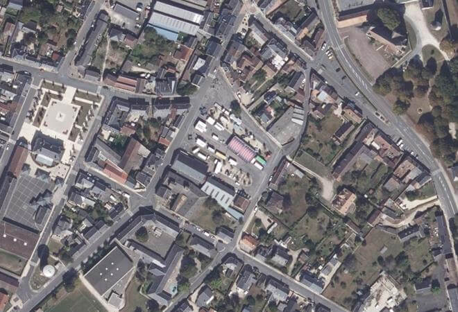 Vue aérienne Marché d'Argent-sur-Sauldre, Argent-sur-Sauldre