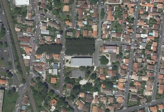 Vue aérienne Marché d'Arlac, Mérignac