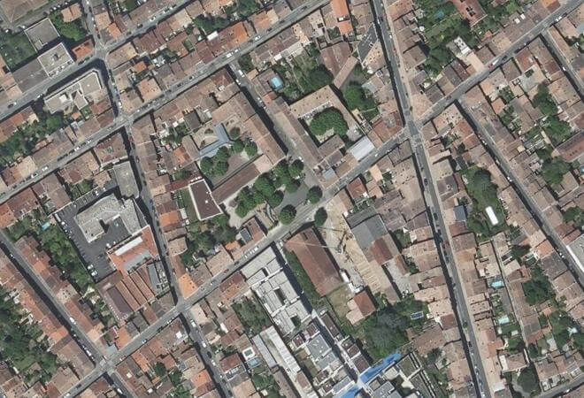 Vue aérienne Marché d'Arlac, Bordeaux