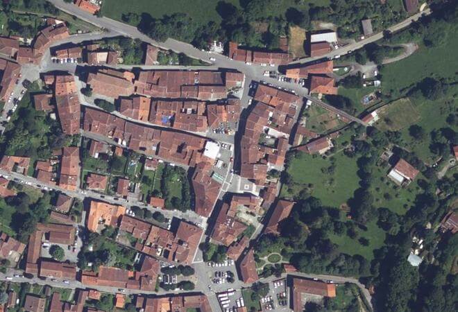 Vue aérienne Marché d'Aspet, Aspet