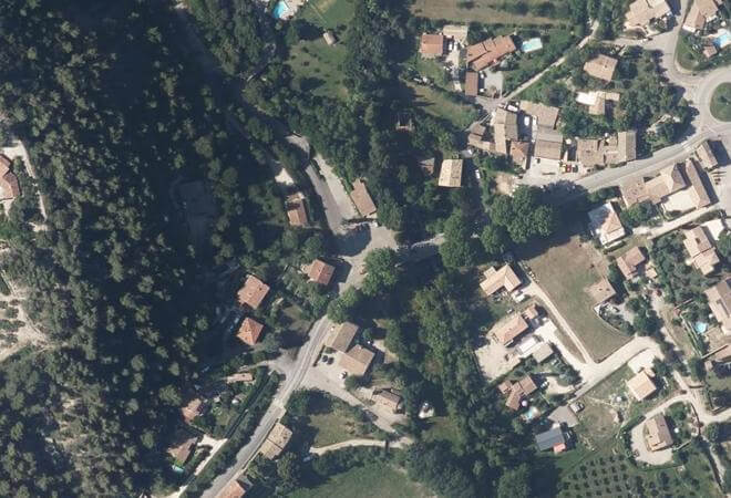 Vue aérienne Marché d'Aubres, Aubres