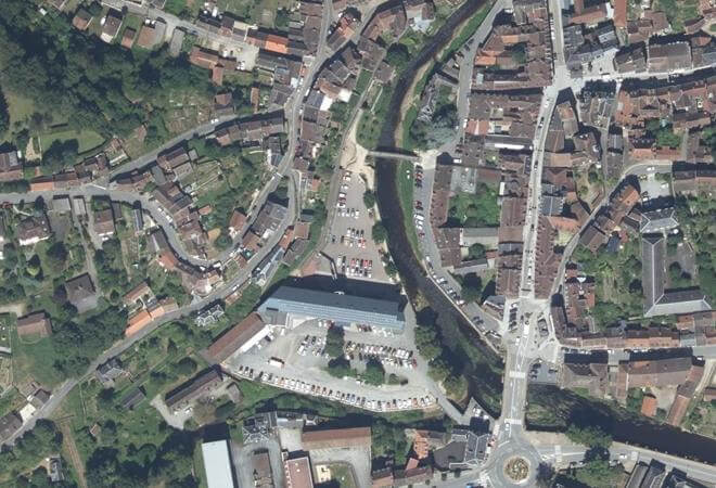 Vue aérienne Marché d'Aubusson, Aubusson