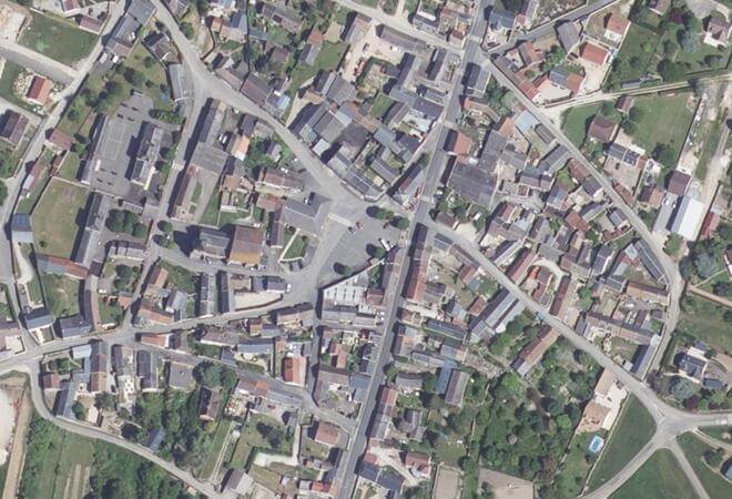 Vue aérienne Marché d'Autruy-sur-Juine, Autruy-sur-Juine