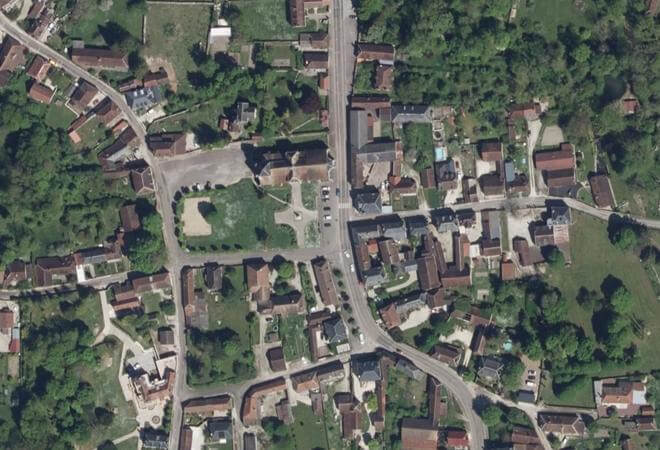 Vue aérienne Marché d'Auxon, Auxon