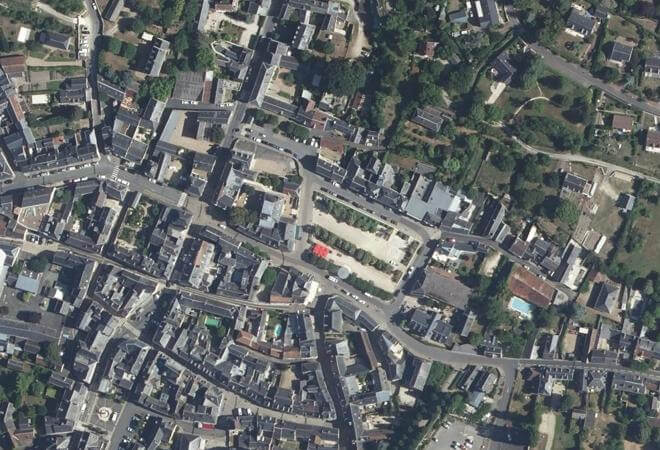 Vue aérienne Marché d'Azay-le-Rideau, Azay-le-Rideau