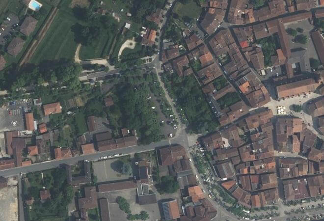 Vue aérienne Marché d'Eauze, Eauze