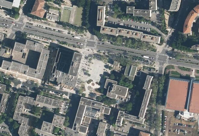 Vue aérienne Marché d'Encagnane, Aix-en-Provence
