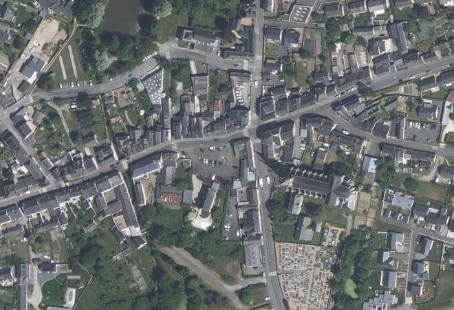 Vue aérienne Marché d'Erdre-en-Anjou, Erdre-en-Anjou