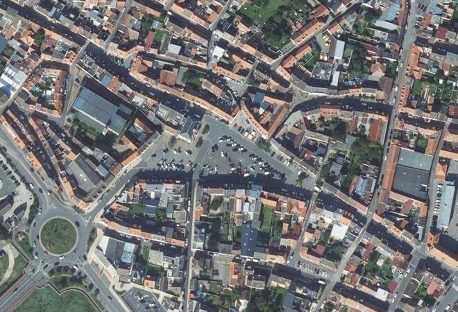 Vue aérienne Marché d'Étaples, Étaples