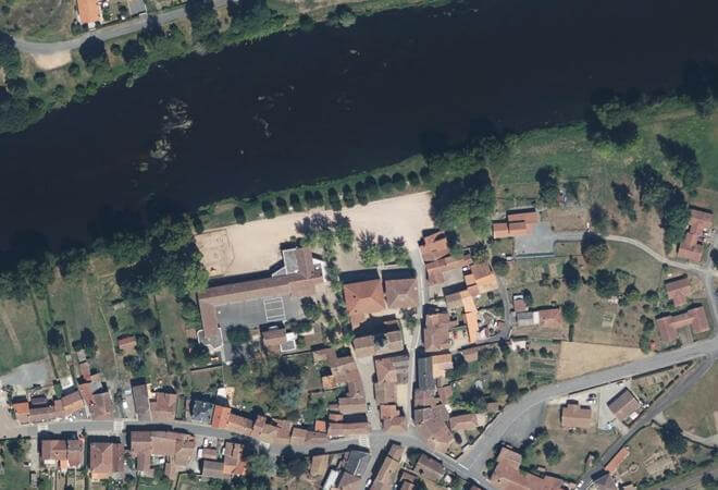 Vue aérienne Marché d'Exideuil-sur-Vienne, Exideuil-sur-Vienne