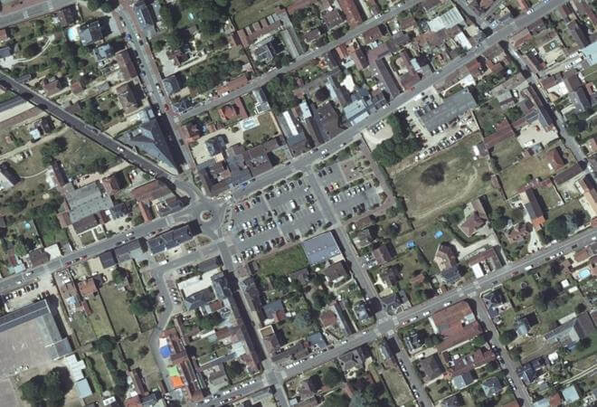 Vue aérienne Marché d'Ézy-sur-Eure, Ézy-sur-Eure