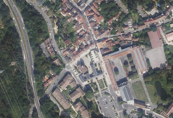 Vue aérienne Marché d'Igny centre, Igny