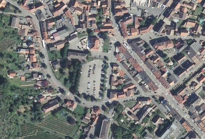 Vue aérienne Marché d'Ingersheim, Ingersheim