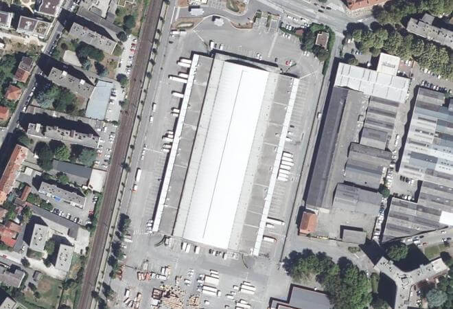 Vue aérienne Marché d'intérêt national de Grenoble, Grenoble