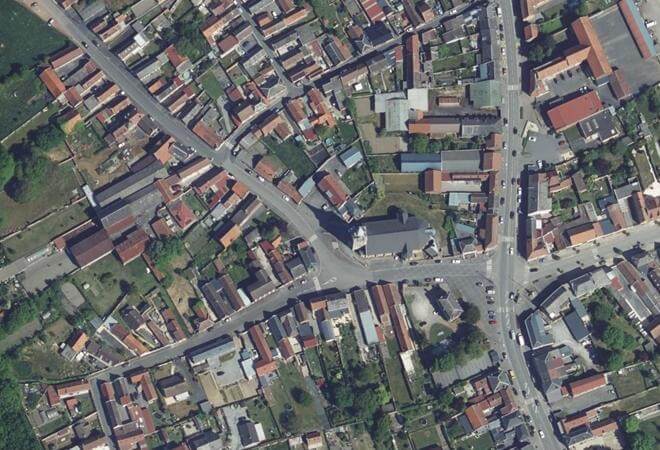 Vue aérienne Marché d'Iwuy, Iwuy