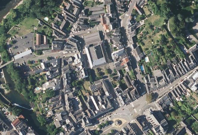Vue aérienne Marché d'Oloron-Sainte-Marie, Oloron-Sainte-Marie
