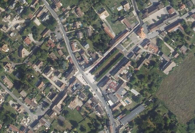 Vue aérienne Marché d'Orgerus, Orgerus