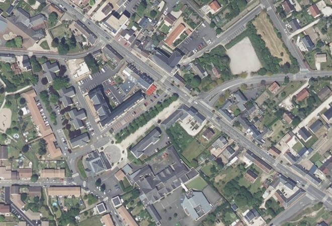 Vue aérienne Marché d'Ormes, Ormes