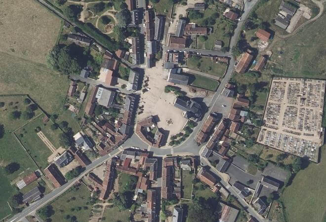 Vue aérienne Marché d'Orsennes, Orsennes