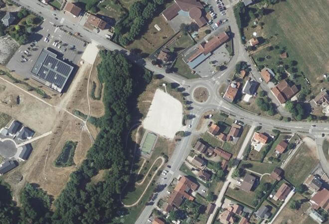 Vue aérienne Marché d'Uxegney, Uxegney