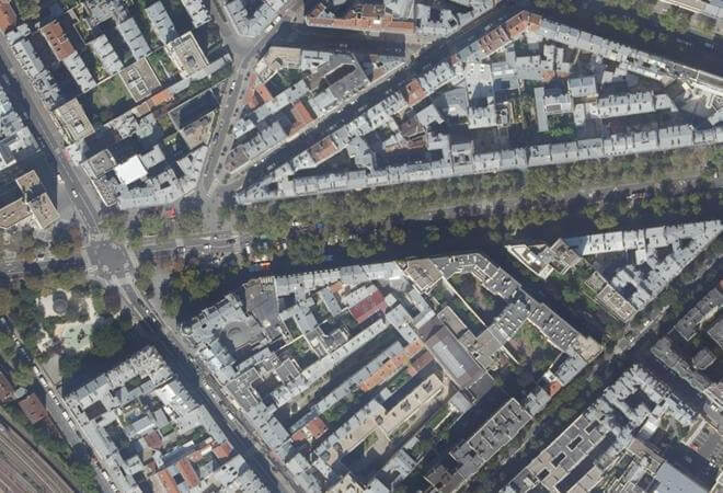 Vue aérienne Marché Daumesnil, Paris