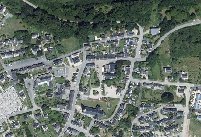 Vue aérienne Marché de Bangor, Bangor