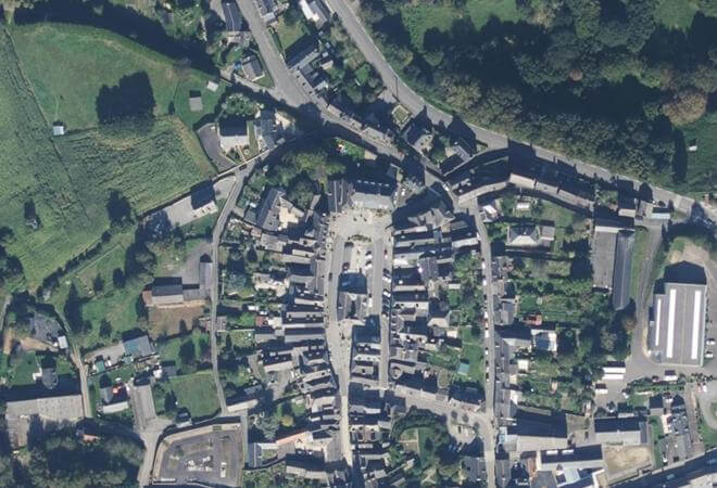 Vue aérienne Marché de Bazouges-la-Pérouse, Bazouges-la-Pérouse