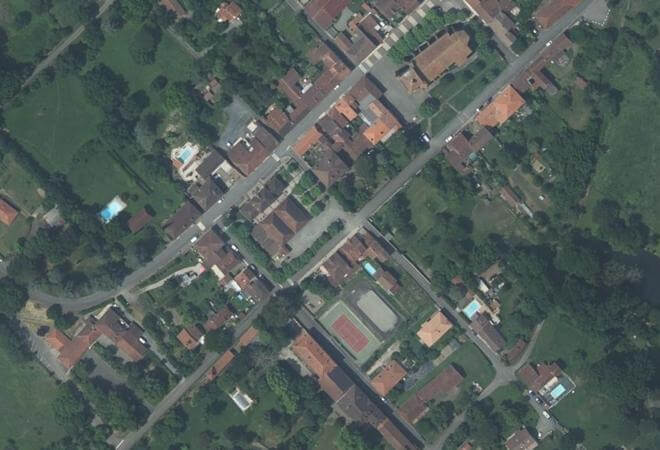 Vue aérienne Marché de Beaumarchés, Beaumarchés