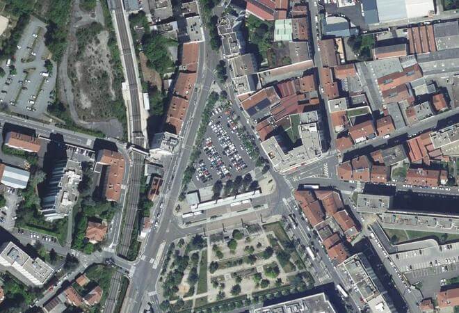 Vue aérienne Marché de Bellevue, Saint-Étienne
