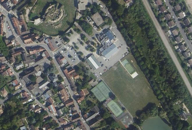 Vue aérienne Marché de Beynes, Beynes
