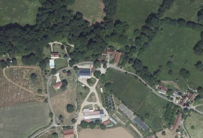 Vue aérienne Marché de Bio, Bio