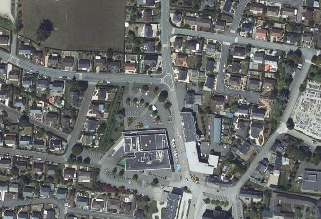 Vue aérienne Marché de Bonchamp-lès-Laval, Bonchamp-lès-Laval