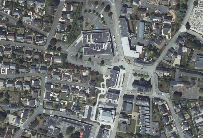 Vue aérienne Marché de Bonchamp-lès-Laval, Bonchamp-lès-Laval