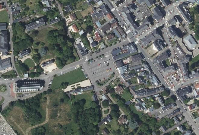 Vue aérienne Marché de Bonsecours, Bonsecours