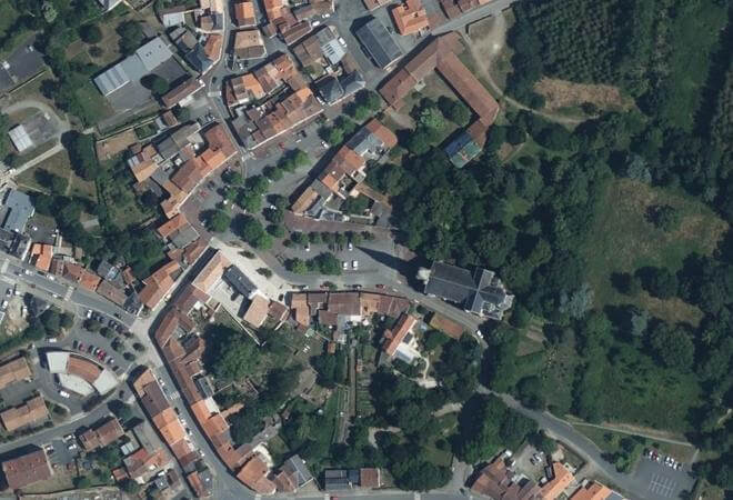 Vue aérienne Marché de Bournezeau, Bournezeau