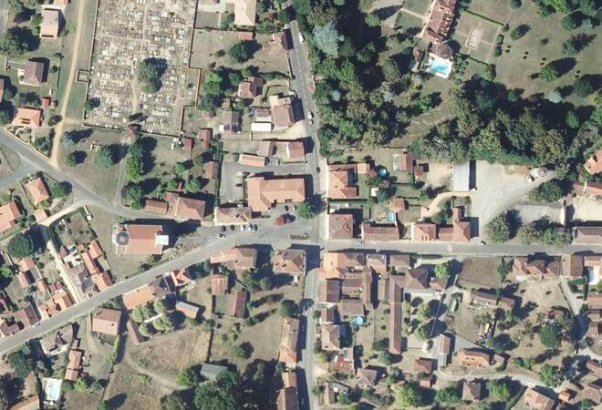 Vue aérienne Marché de Brocas, Brocas