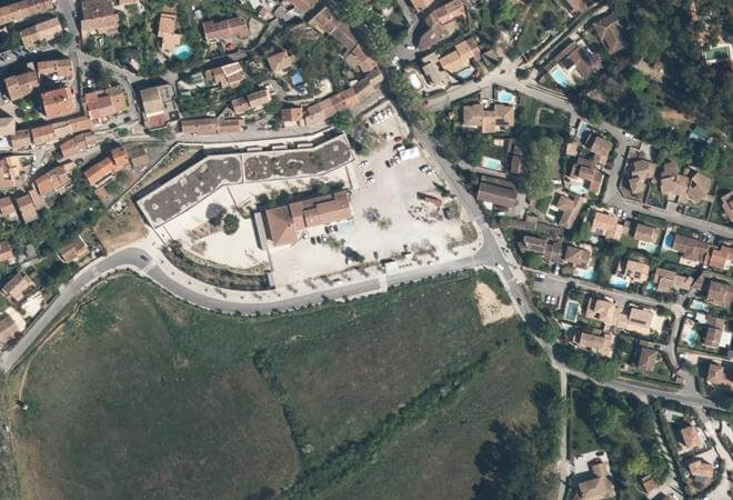 Vue aérienne Marché de Cabriès, Cabriès