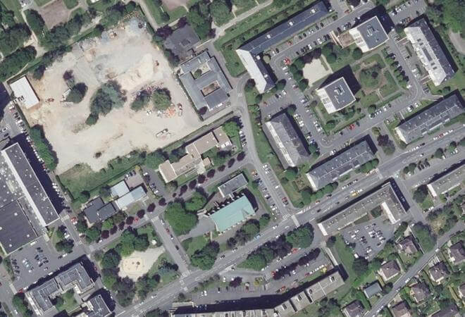 Vue aérienne Marché de Caen, Caen