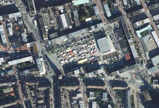 Vue aérienne Marché de Calais Nord, Calais