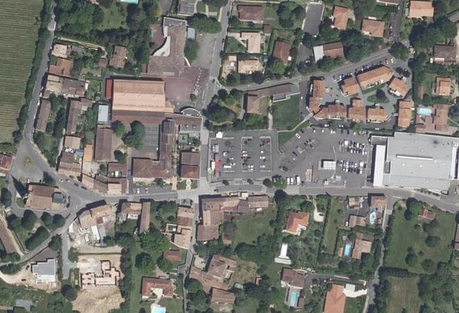 Vue aérienne Marché de Camblanes-et-Meynac, Camblanes-et-Meynac