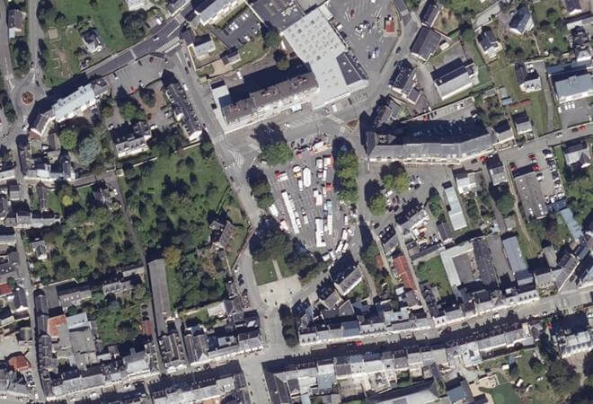 Vue aérienne Marché de Carhaix-Plouguer, Carhaix-Plouguer