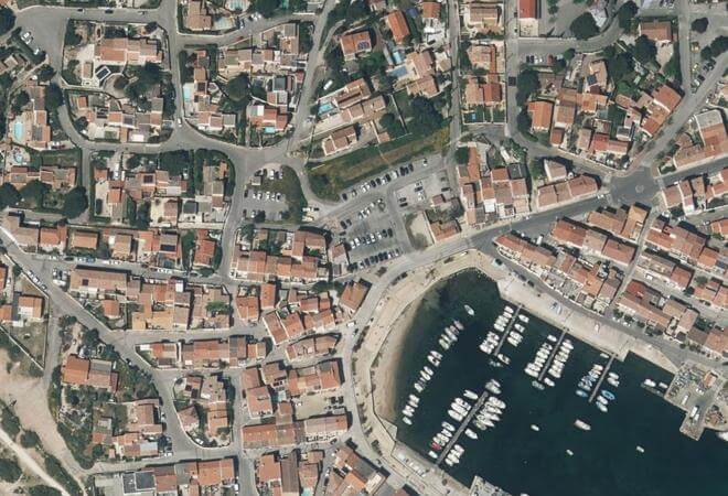 Vue aérienne Marché de Carro, Martigues