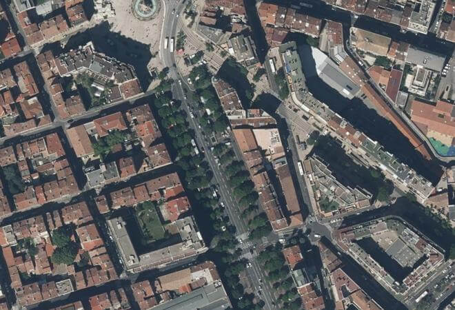Vue aérienne Marché de Castellane (Prado côté impair), Marseille
