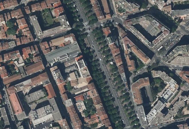Vue aérienne Marché de Castellane (Prado côté pair), Marseille