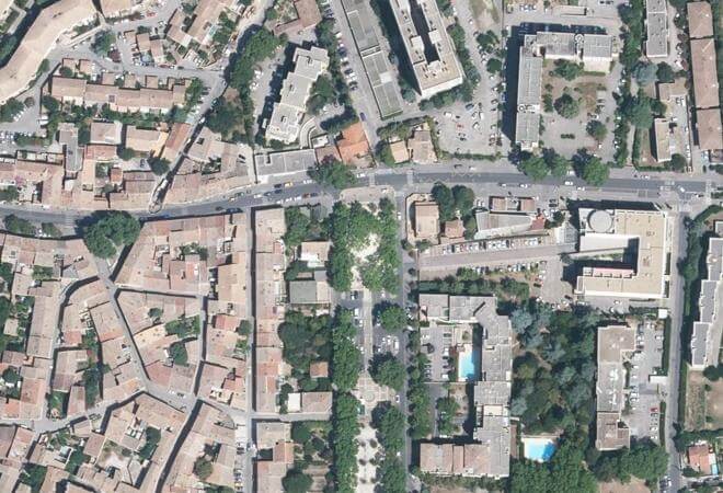 Vue aérienne Marché de Celleneuve, Montpellier