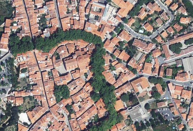 Vue aérienne Marché de Céret, Céret