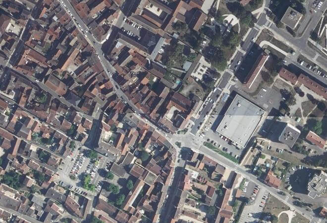 Vue aérienne Marché de Chagny, Chagny